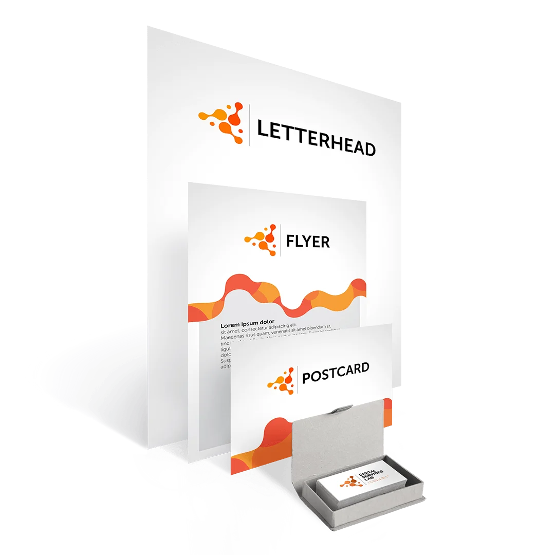 Graphic Design 3 Letterhead Flyers Postcards Business Cards 1