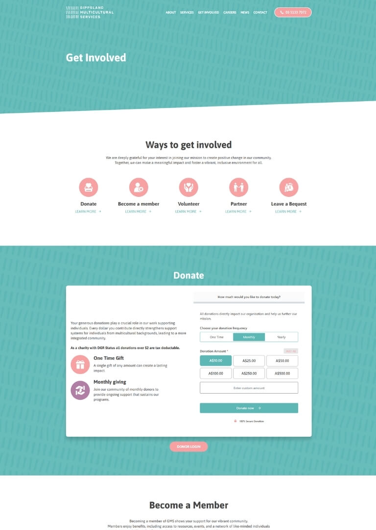 donations page